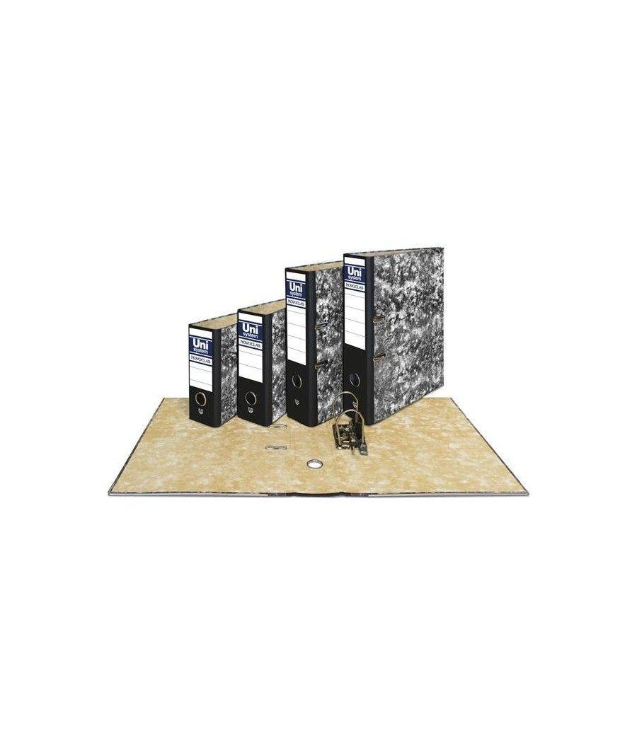Unisystem novoclas archivador palanca 65mm folio rado cartÓn forrado negro - Imagen 1