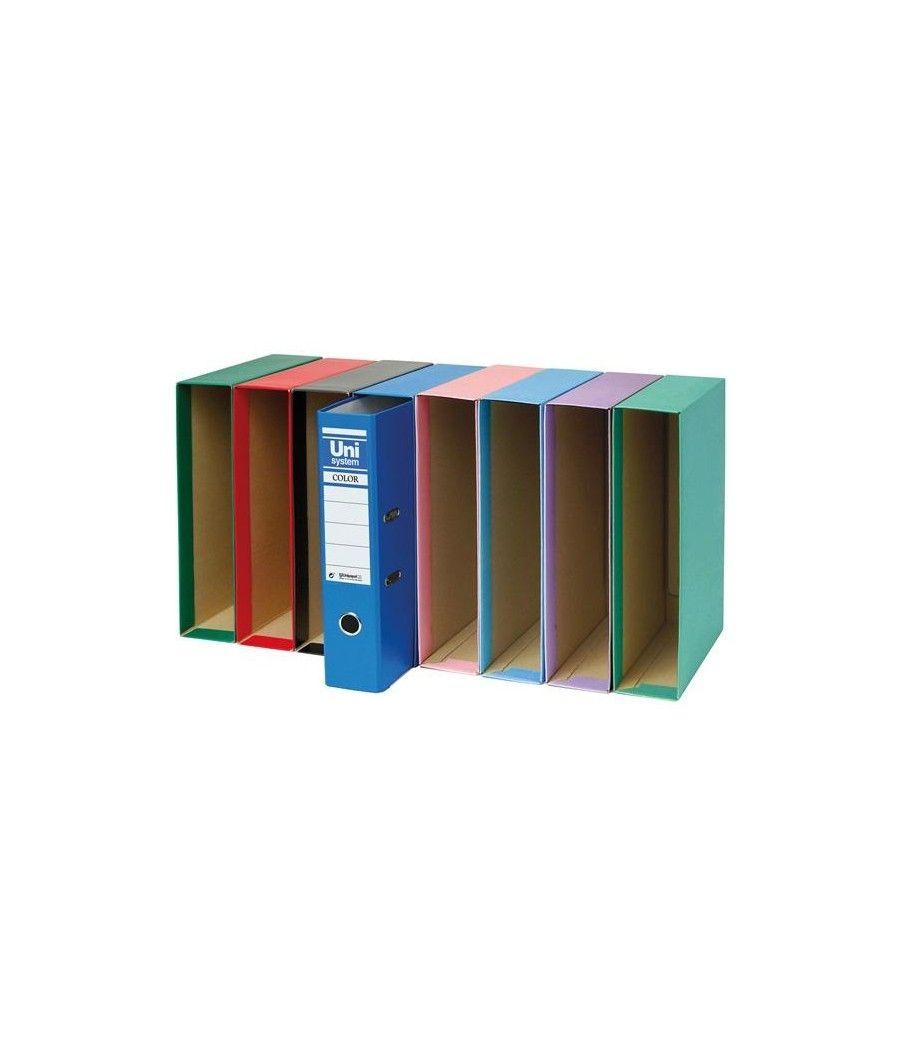 Unisystem color cajetÍn para archivador palanca 65mm folio verde - Imagen 1