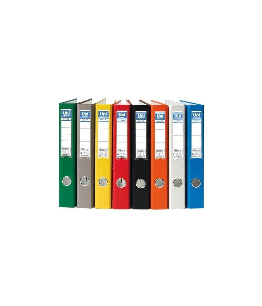 Unisystem color archivador palanca 45mm cantonera larga folio cartÓn forrado pp azul - Imagen 1
