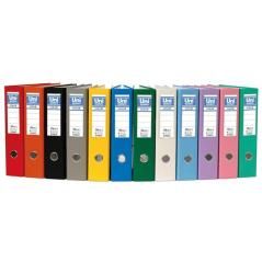 Unisystem color archivador palanca 65mm cantonera larga folio cartÓn forrado pp lila - Imagen 1