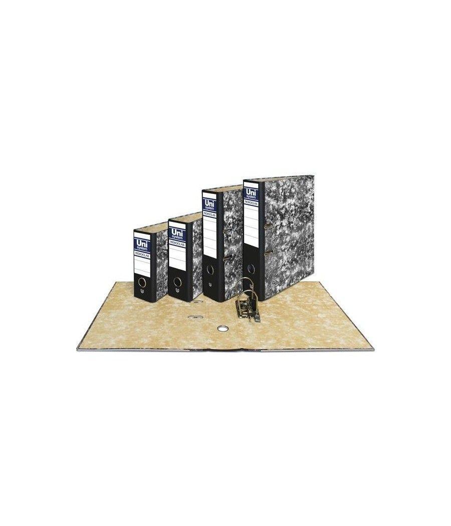 Unisystem novoclas archivador palanca 65mm folio cartÓn forrado negro - Imagen 1