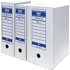 Unisystem caja archivo definiclas folio prolongado cartón blanco pack 50 ud