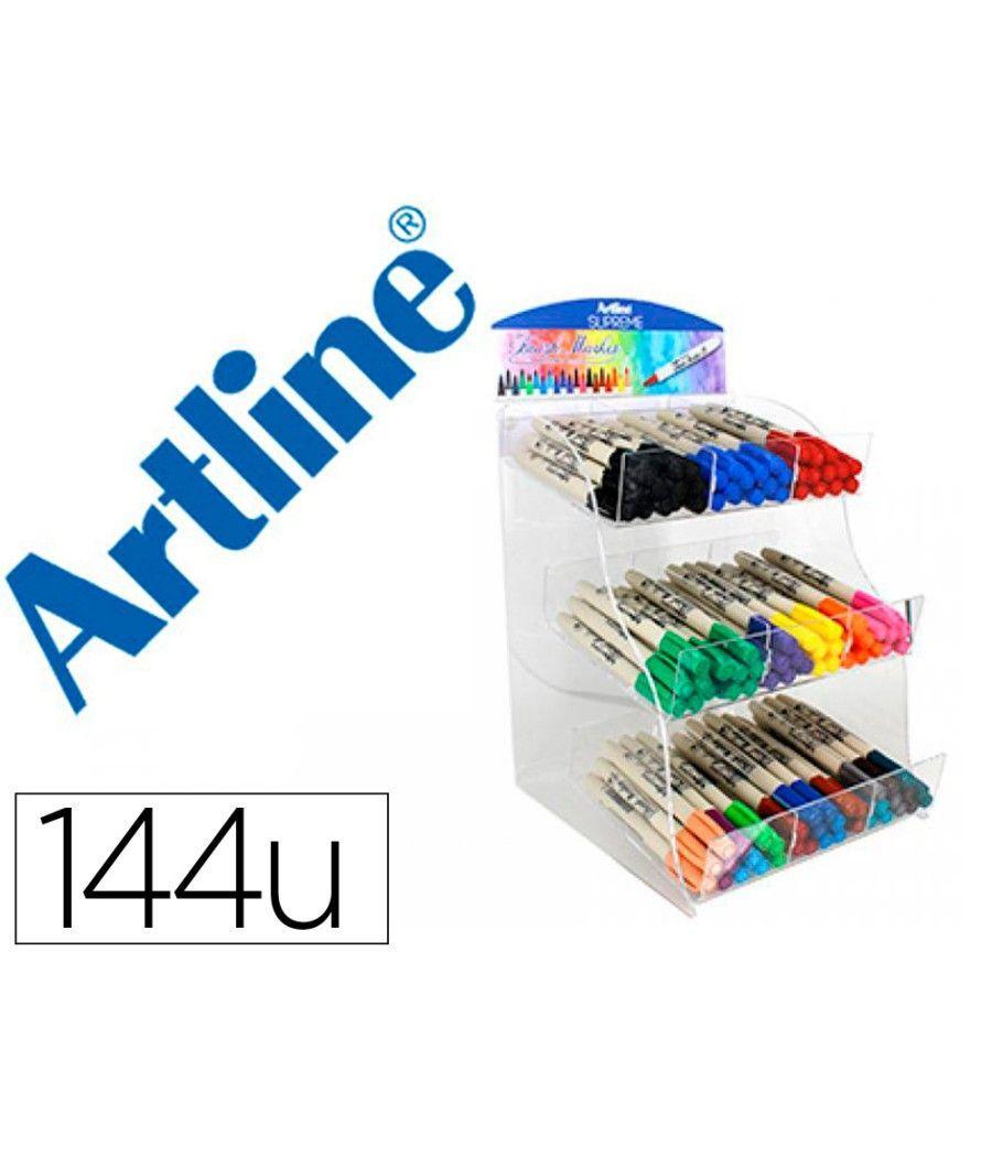 Rotulador artline supreme brush epfs pintura base de agua punta tipo pincel trazo fino expositor de 144 - Imagen 1