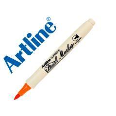 Rotulador artline supreme brush epfs pintura base de agua punta tipo pincel trazo fino naranja oscuro pack 12 unidades - Imagen 