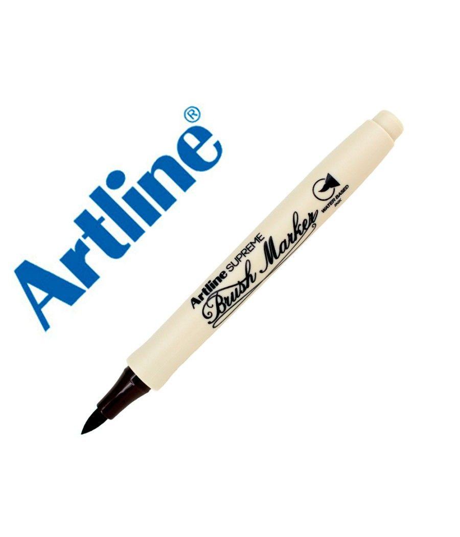 Rotulador artline supreme brush epfs pintura base de agua punta tipo pincel trazo fino marron oscuro pack 12 unidades - Imagen 1