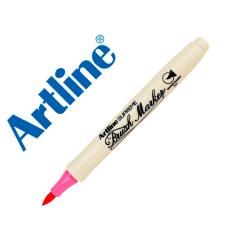 Rotulador artline supreme brush epfs pintura base de agua punta tipo pincel trazo fino rosa pack 12 unidades - Imagen 1