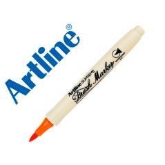 Rotulador artline supreme brush epfs pintura base de agua punta tipo pincel trazo fino naranja pack 12 unidades - Imagen 1