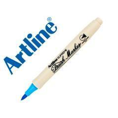 Rotulador artline supreme brush epfs pintura base de agua punta tipo pincel trazo fino azul claro pack 12 unidades - Imagen 1