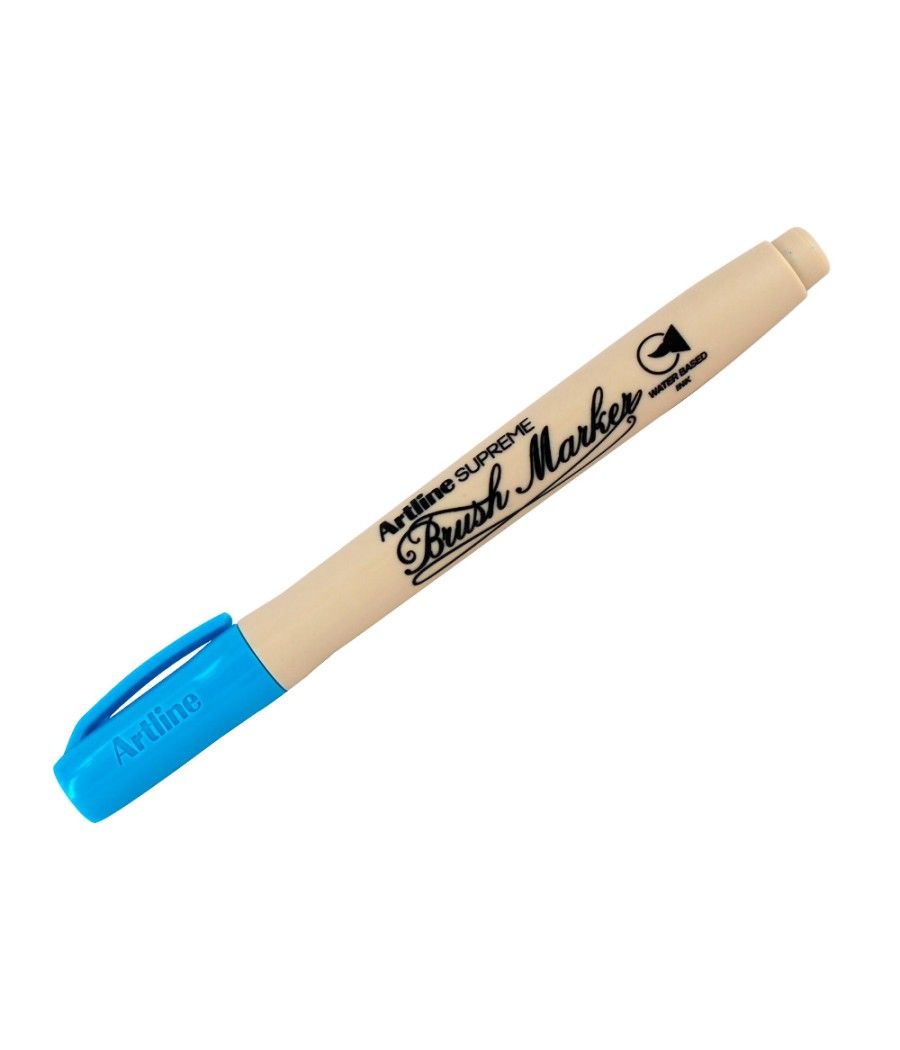 Rotulador artline supreme brush epfs pintura base de agua punta tipo pincel trazo fino azul claro pack 12 unidades - Imagen 3