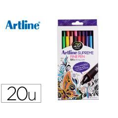 Rotulador artline supreme epfs200 fine liner punta de fibra 0,4 mm bolsa 20 unidades colores surtidos - Imagen 1