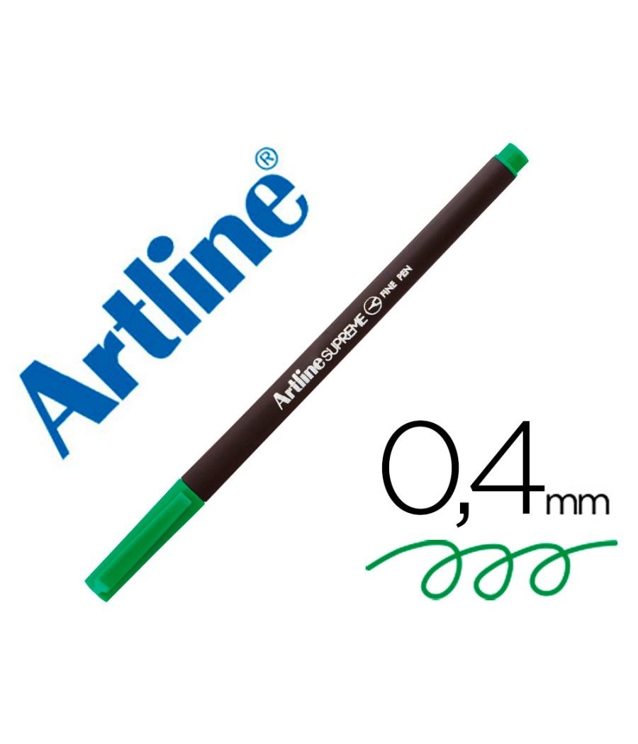 Rotulador artline supreme epfs200 fine liner punta de fibra verde manzana 0,4 mm pack 12 unidades - Imagen 1