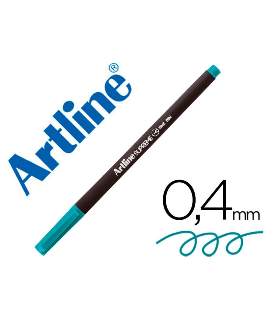 Rotulador artline supreme epfs200 fine liner punta de fibra turquesa 0,4 mm pack 12 unidades - Imagen 1