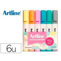 Rotulador artline fluorescente ek-660 colores pastel bolsa de 6 unidades colores surtidos - Imagen 1