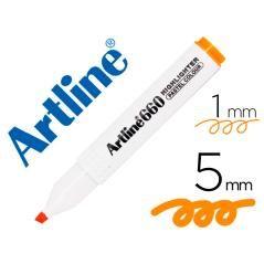 Rotulador artline fluorescente ek-660 naranja pastel punta biselada pack 12 unidades - Imagen 1