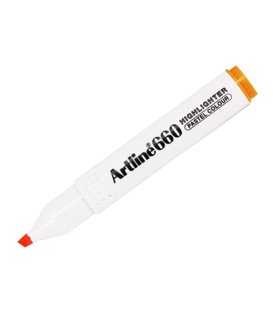 Rotulador artline fluorescente ek-660 naranja pastel punta biselada pack 12 unidades - Imagen 2