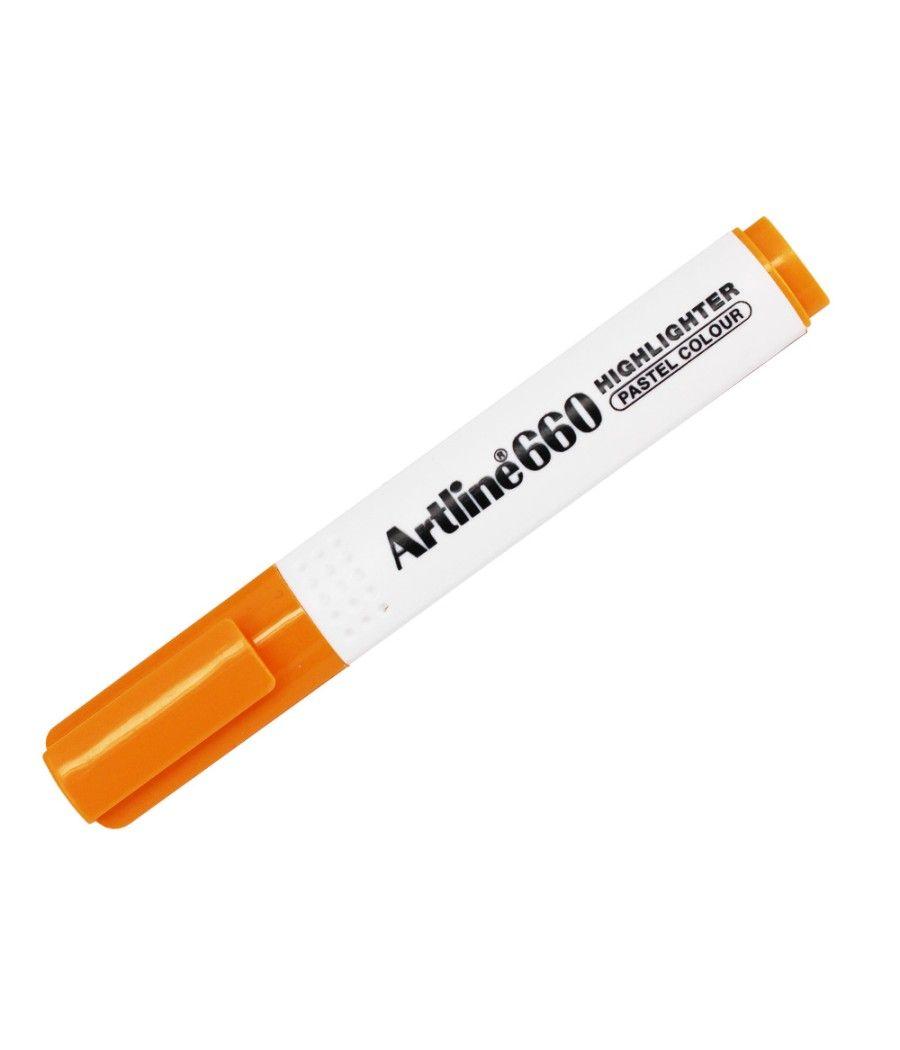 Rotulador artline fluorescente ek-660 naranja pastel punta biselada pack 12 unidades - Imagen 3