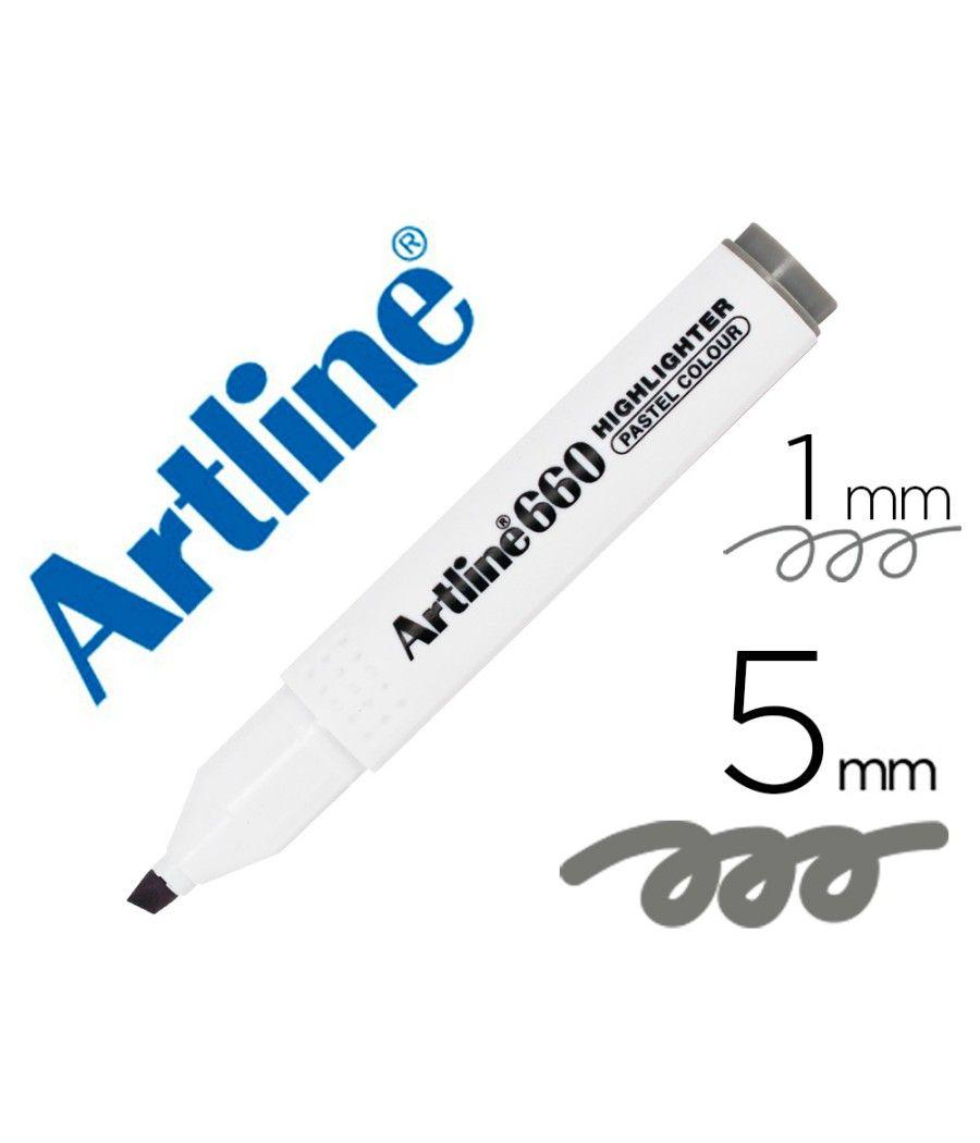Rotulador artline fluorescente ek-660 gris pastel punta biselada pack 12 unidades - Imagen 1
