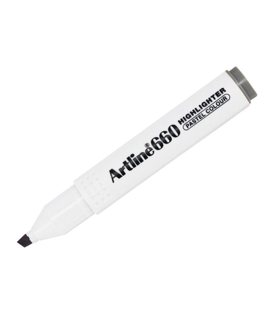 Rotulador artline fluorescente ek-660 gris pastel punta biselada pack 12 unidades - Imagen 2