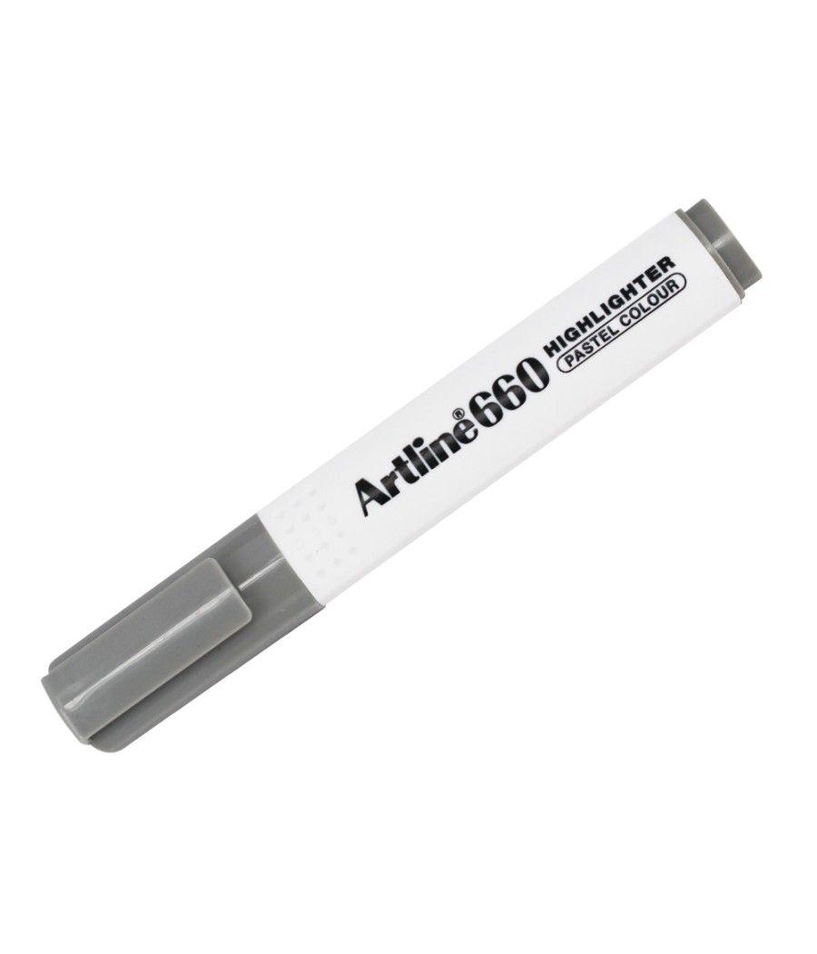 Rotulador artline fluorescente ek-660 gris pastel punta biselada pack 12 unidades - Imagen 3