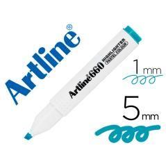 Rotulador artline fluorescente ek-660 azul pastel punta biselada pack 12 unidades - Imagen 1