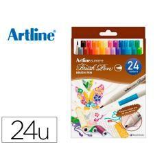 Rotulador artline supreme brush epfs pintura base de agua punta tipo pincel trazo fino bolsa de 24 unidades - Imagen 1