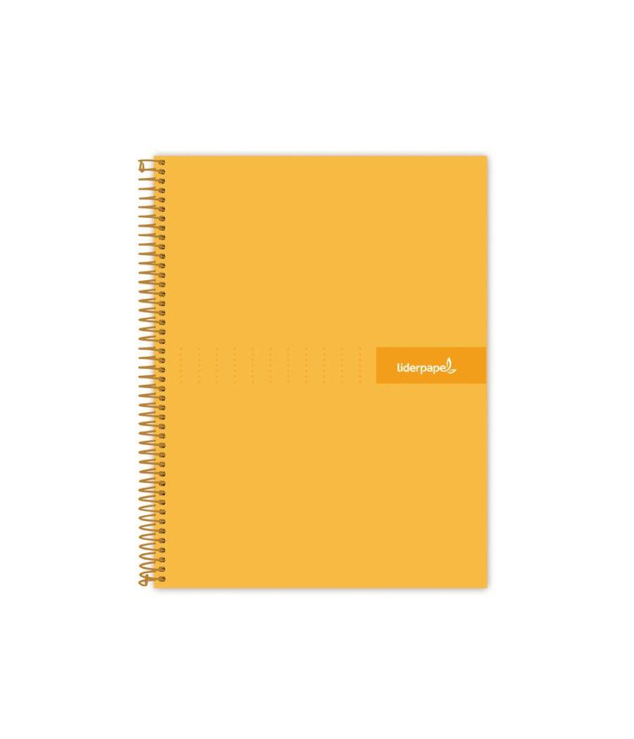 Cuaderno espiral liderpapel a4 crafty tapa forrada 80h 90 gr cuadro 4mm con margen color naranja - Imagen 2