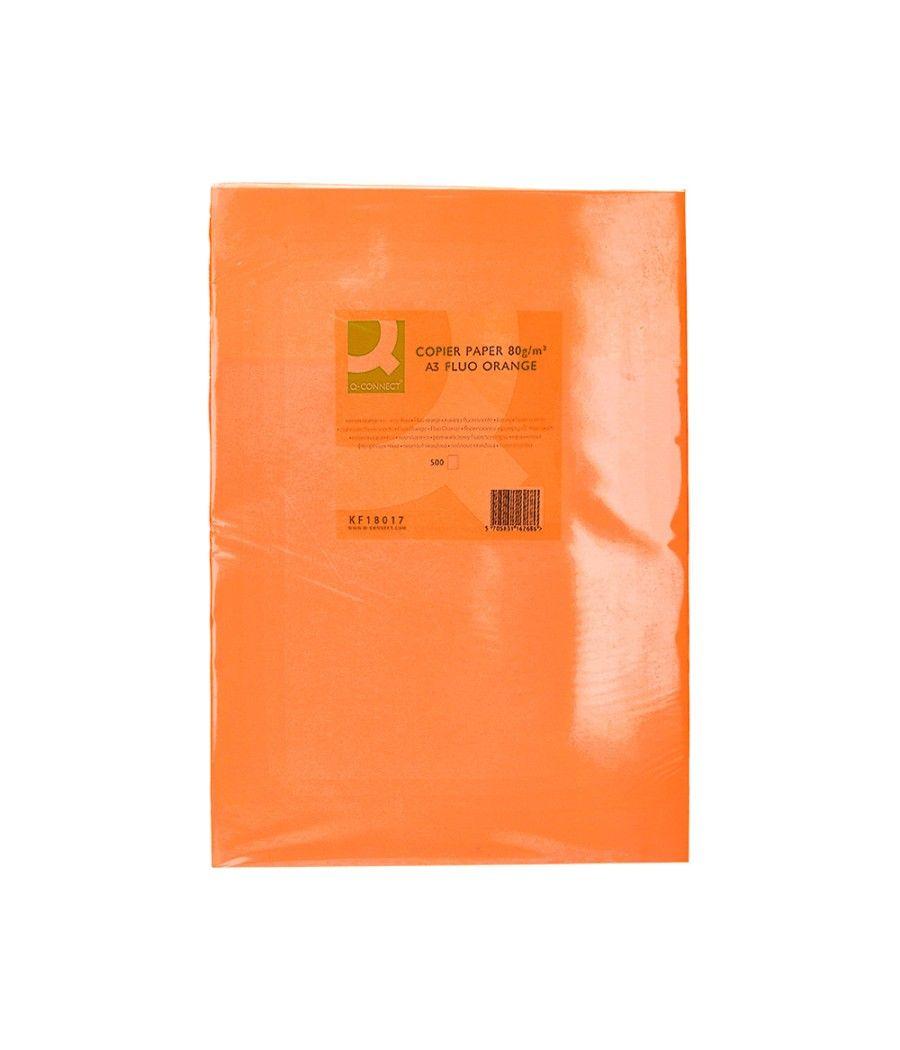 Papel color q-connect din a3 80gr naranja neon paquete de 500 hojas - Imagen 2