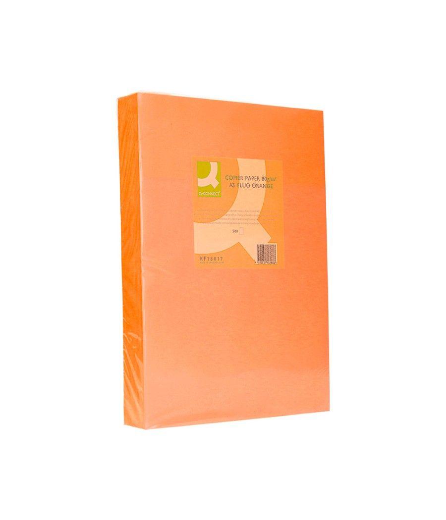 Papel color q-connect din a3 80gr naranja neon paquete de 500 hojas - Imagen 3