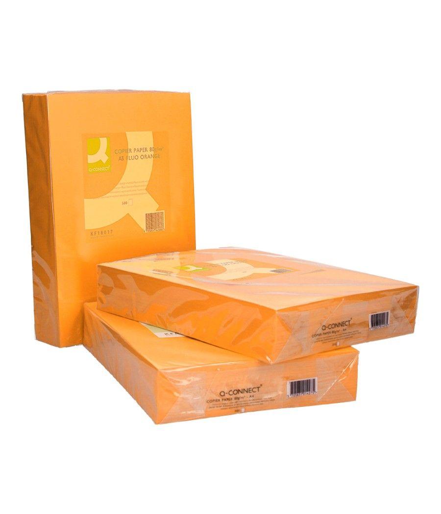 Papel color q-connect din a3 80gr naranja neon paquete de 500 hojas - Imagen 5