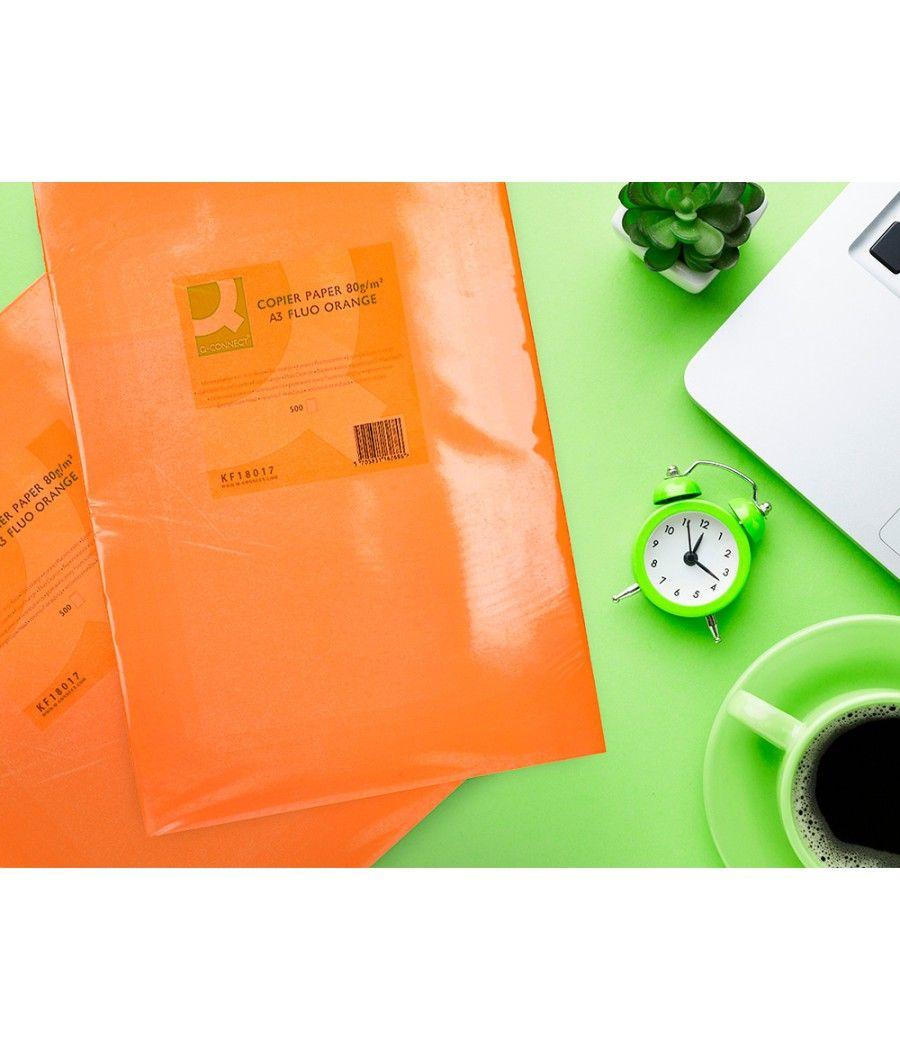 Papel color q-connect din a3 80gr naranja neon paquete de 500 hojas - Imagen 6