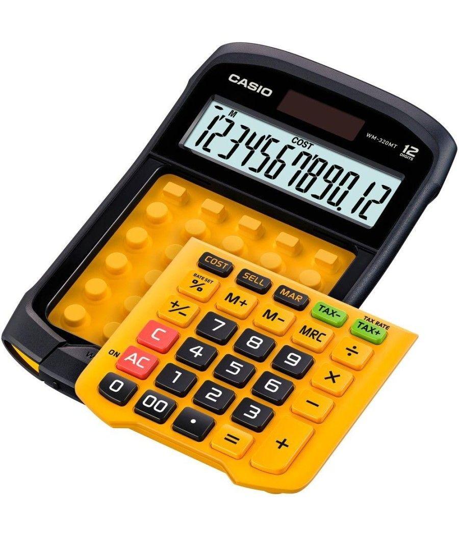 Casio calculadora de sobremesa amarillo y negro 12 dÍgitos resistente al agua y al polvo wm-320mt - Imagen 1