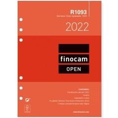 Finocam recambio agenda anual open r1093 semana vista apaisada 155x215mm 2022 - Imagen 1