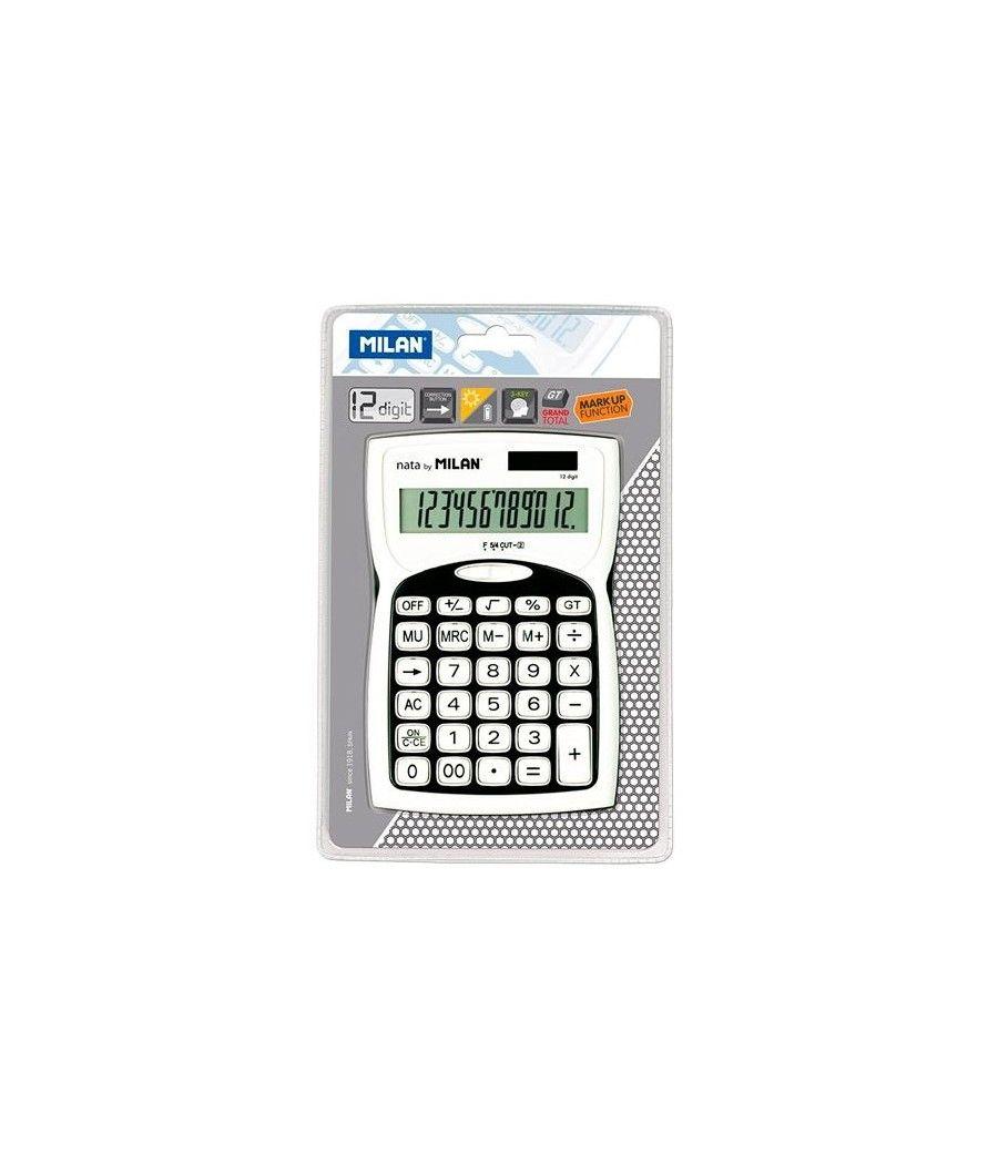 Milan calculadora 12 digitos dual blister blanco/negro - Imagen 1