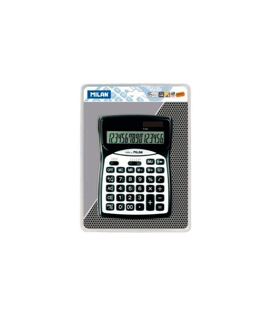 Milan calculadora 16 digitos dual negro blister - Imagen 1