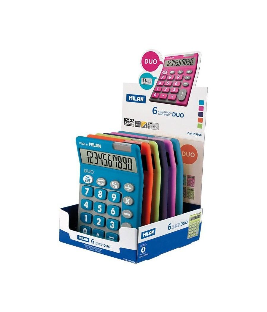 Milan calculadora duo 10 digitos dual expositor colores -6u- - Imagen 1