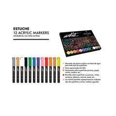Alex bog rotuladores acrílicos gama artist c/surtidos estuche 12 ud