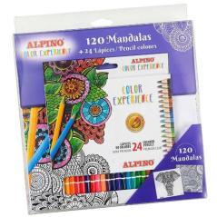 Alpino estuche set 24 lÁpices de colores experience + libro colorear 120 mandalas c/surtidos - Imagen 1