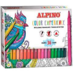 Alpino estuche 36 rotuladores color experience triangulares punta 2,3mm c/surtidos - Imagen 1