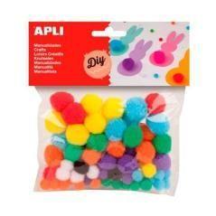 Apli pompones colores surtidos -bolsa 78u- - Imagen 1