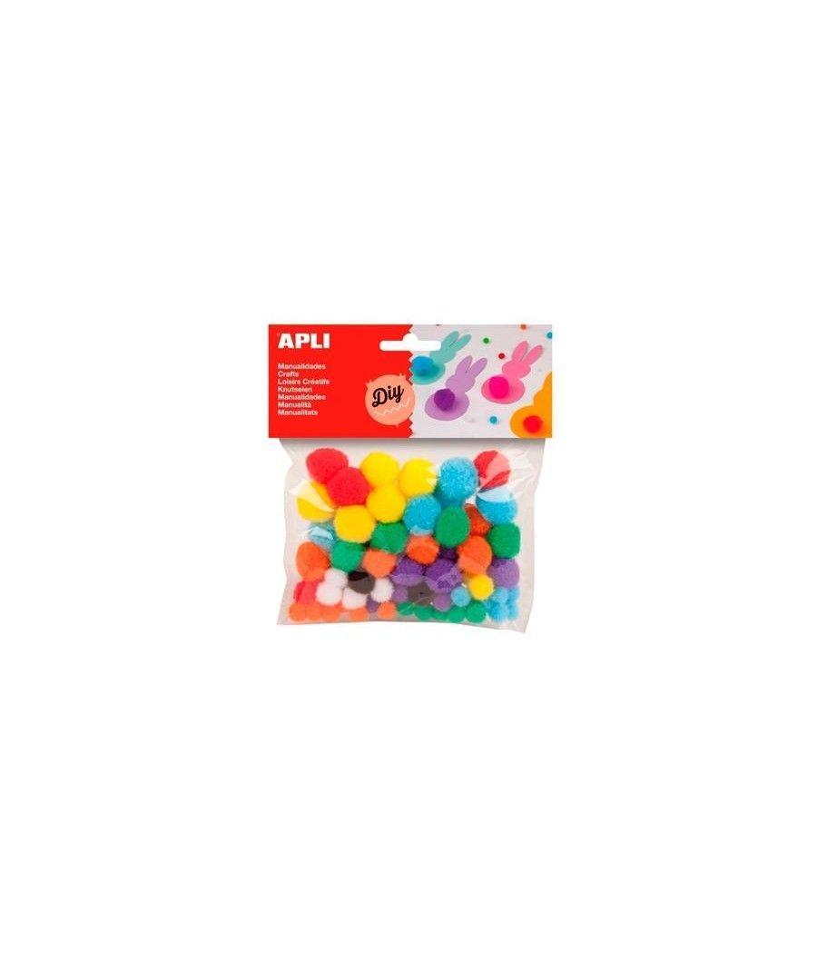 Apli pompones colores surtidos -bolsa 78u- - Imagen 1