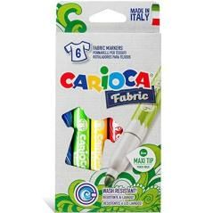 Carioca rotulador fabric especial tejidos colores - caja de 6 - Imagen 1
