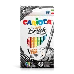 Carioca rotulador super brush punta pincel colores - caja de 10 - Imagen 1