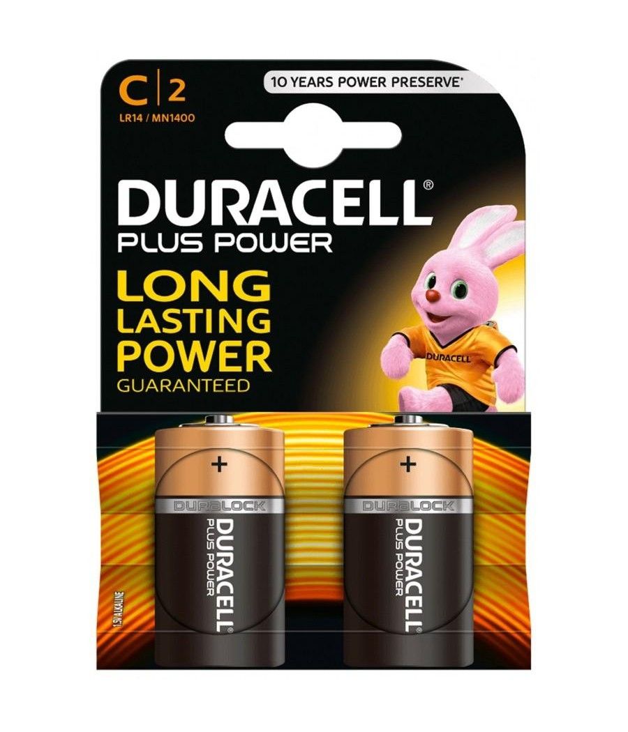 Duracell pilas plus power l2 clr14 alcalinas c 1.5v pack-2 - Imagen 1