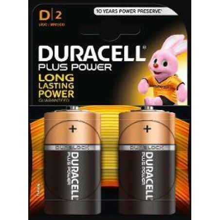Duracell pilas plus power l2 dlr20 alcalinas d 1.5v pack-2 - Imagen 1