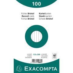 Exacompta paquete 100 fichas cartulina bristol retractil linea horizontal sin taladro 125x200mm blanco - Imagen 1