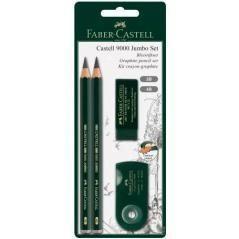 Faber castell set de dibujo jumbo 9000 negro -blister 4 piezas-