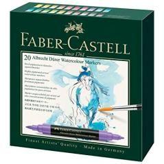 Faber castell estuche 20 rotuladores doble punta fina/pincel watercolour marker c/surtidos - Imagen 1