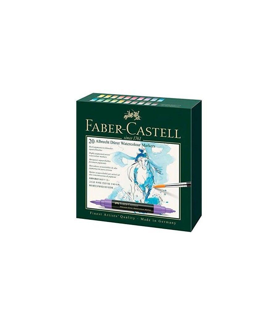 Faber castell estuche 20 rotuladores doble punta fina/pincel watercolour marker c/surtidos - Imagen 1