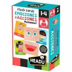 Headu flashcards emociones y acciones montessori tarjetas tÁctiles de multiactividad 1-4 aÑos - Imagen 1