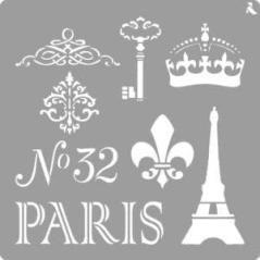 La pajarita stencil st-06 plantilla decorativa modelo paris